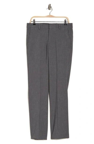 Berle Solid Flat Front Trousers In Grey