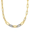 Delmar Contrast Enamel Oval Link Chain Necklace In Yellow