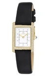 Porsamo Bleu Karolina Diamond & Topaz Leather Strap Watch, 30mm In Black