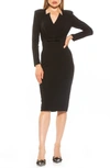 Alexia Admor Arleth V-neck Sheath Dress In Black