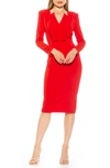 Alexia Admor Arleth V-neck Sheath Dress In Red