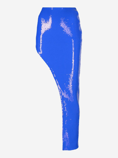 David Koma Sequin-embellished Maxi Skirt In Blue