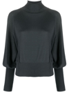 Fabiana Filippi Bishop-sleeved Fine-knit Jumper In Grau