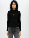 Re/done Keyhole Mock Neck Top In Xs