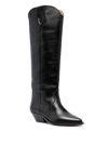 Isabel Marant 40mm Denvee Leather Boots In Black