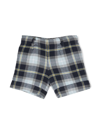 Siola Plaid Wool Shorts In Blue