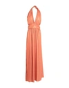 Pinko Woman Long Dress Orange Size 10 Polyester