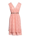 Pennyblack Woman Midi Dress Salmon Pink Size 4 Polyester, Metallic Fiber