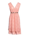 Pennyblack Woman Midi Dress Salmon Pink Size 4 Polyester, Metallic Fiber In Pink