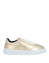 HOGAN HOGAN WOMAN SNEAKERS GOLD SIZE 7 SOFT LEATHER