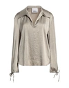 Erika Cavallini Woman Top Taupe Size 8 Triacetate, Polyester In Grey