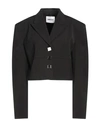 Ambush Woman Blazer Black Size 4 Polyester, Virgin Wool, Elastane In Black