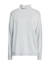 European Culture Woman Turtleneck Sky Blue Size M Wool, Viscose, Polyamide, Cashmere In Blue