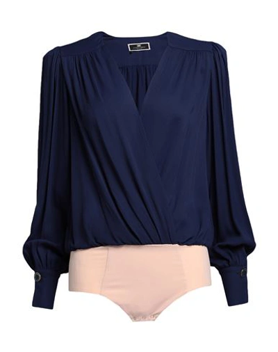 Elisabetta Franchi Woman Blouse Navy Blue Size 6 Viscose