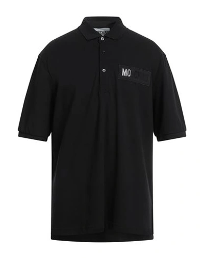Moschino Man Polo Shirt Black Size 42 Cotton