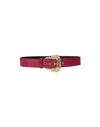 Versace Jeans Couture Woman Belt Garnet Size 42 Calfskin In Red