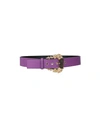 Versace Jeans Couture Woman Belt Purple Size 38 Calfskin