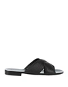 GIUSEPPE ZANOTTI GIUSEPPE ZANOTTI MAN SANDALS BLACK SIZE 9 SOFT LEATHER