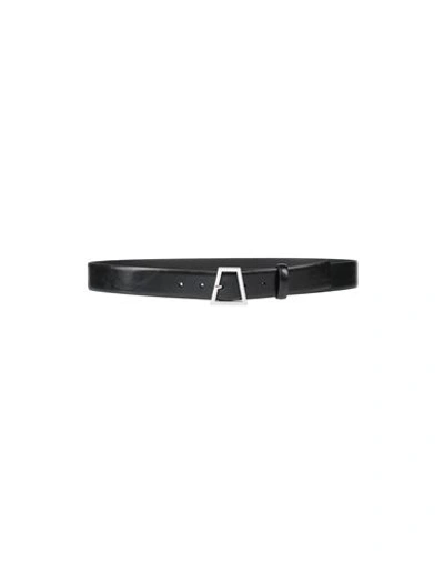 Trussardi Man Belt Black Size 45.5 Soft Leather