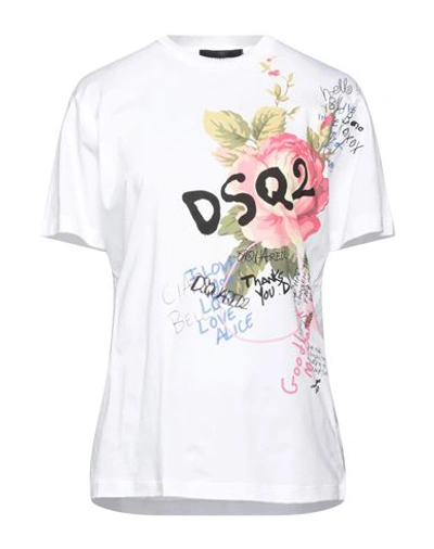 Dsquared2 Woman T-shirt White Size Xl Cotton
