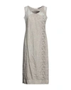 Elisa Cavaletti By Daniela Dallavalle Woman Midi Dress Khaki Size M Linen In Beige