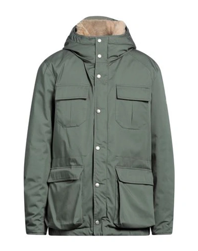 Holubar Man Down Jacket Sage Green Size 5 Cotton, Alpaca Wool, Mohair Wool In Sage Green