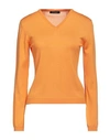 Aragona Woman Sweater Apricot Size 6 Merino Wool In Orange