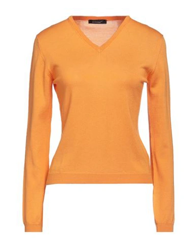 Aragona Woman Sweater Apricot Size 6 Merino Wool In Orange