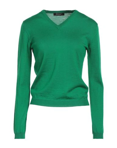 Aragona Woman Sweater Green Size 8 Merino Wool In Green