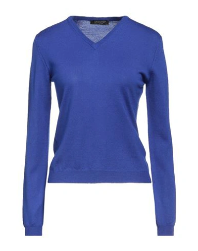 Aragona Woman Sweater Blue Size 10 Merino Wool