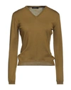 Aragona Woman Sweater Military Green Size 10 Merino Wool