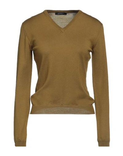 Aragona Woman Sweater Military Green Size 10 Merino Wool
