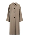 Kassl Editions Woman Overcoat Khaki Size S Polyester, Polyurethane In Beige