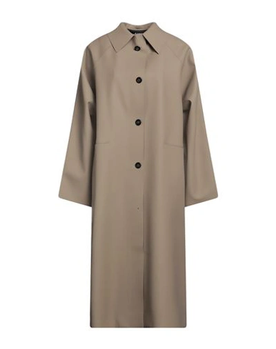 Kassl Editions Woman Overcoat Khaki Size S Polyester, Polyurethane In Beige