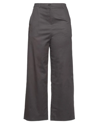 I Am Stores Woman Pants Lead Size M Cotton, Elastane In Grey