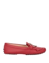 Tod's Logo Leather Loafer In Red
