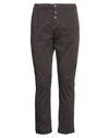 Stefano Calmonte Man Pants Dark Brown Size 34 Cotton, Elastane In Brown