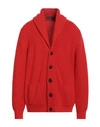 Drumohr Man Cardigan Red Size 44 Merino Wool