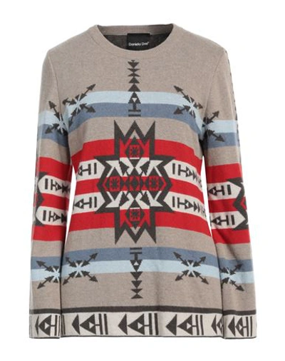 Daniela Drei Woman Sweater Sand Size 6 Merino Wool, Viscose, Polyamide, Cashmere In Beige