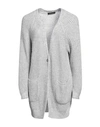 Fabiana Filippi Woman Cardigan Light Grey Size 8 Alpaca Wool, Mohair Wool, Polyamide, Polyester, Met In Grey