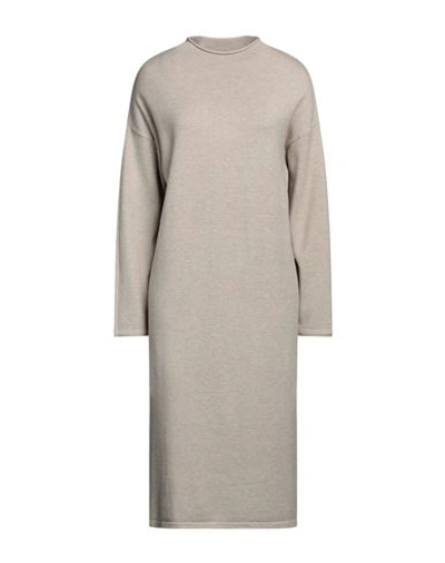 O'dan Li Woman Midi Dress Beige Size L/xl Viscose, Polyamide, Elastane