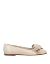 MIA BECAR MIA BECAR WOMAN BALLET FLATS BEIGE SIZE 7 LEATHER