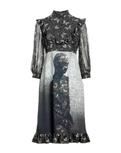 Undercover Woman Midi Dress Black Size 2 Polyester, Polyurethane, Silk