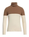 L.b.m 1911 L. B.m. 1911 Man Turtleneck Brown Size 36 Wool, Polyamide In Brown