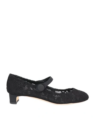 Dolce & Gabbana Woman Pumps Black Size 8 Viscose, Cotton, Polyamide