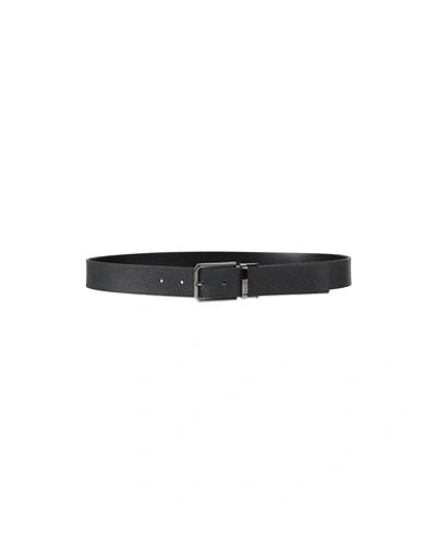 Trussardi Man Belt Black Size 45.5 Soft Leather