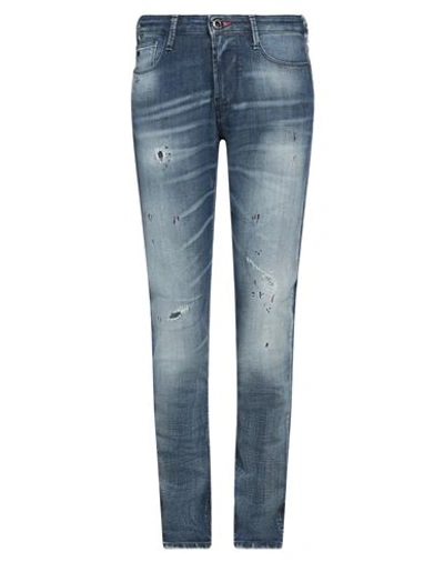 Emporio Armani Man Jeans Blue Size 30w-34l Cotton, Elastane