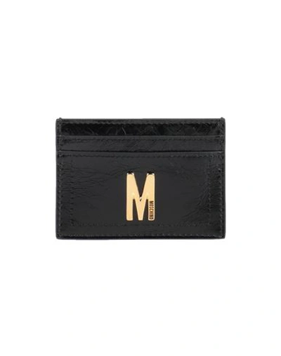 Moschino Woman Document Holder Black Size - Soft Leather