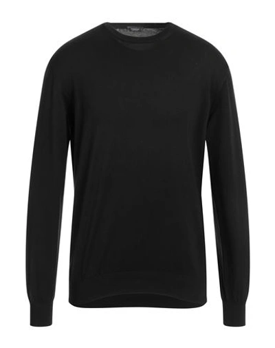 Rossopuro Man Sweater Black Size 6 Cotton