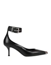 Alexander Mcqueen Woman Pumps Midnight Blue Size 8 Soft Leather In Black